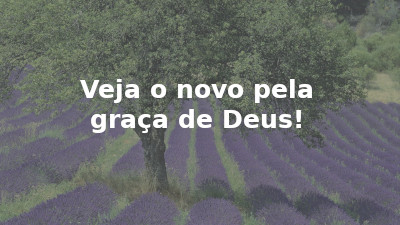 Veja o novo pela graça de Deus!